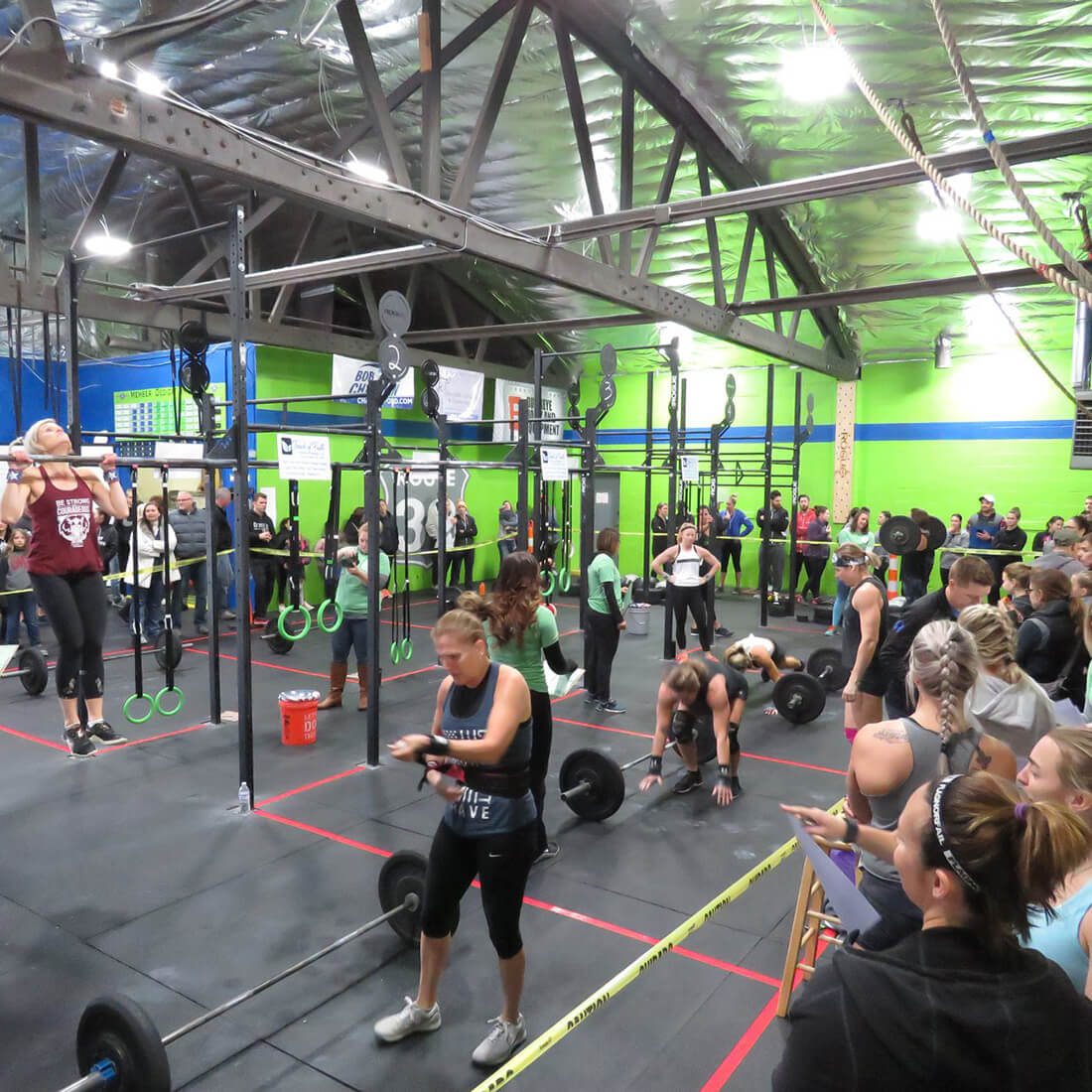gym filled with CrossFit competitiors