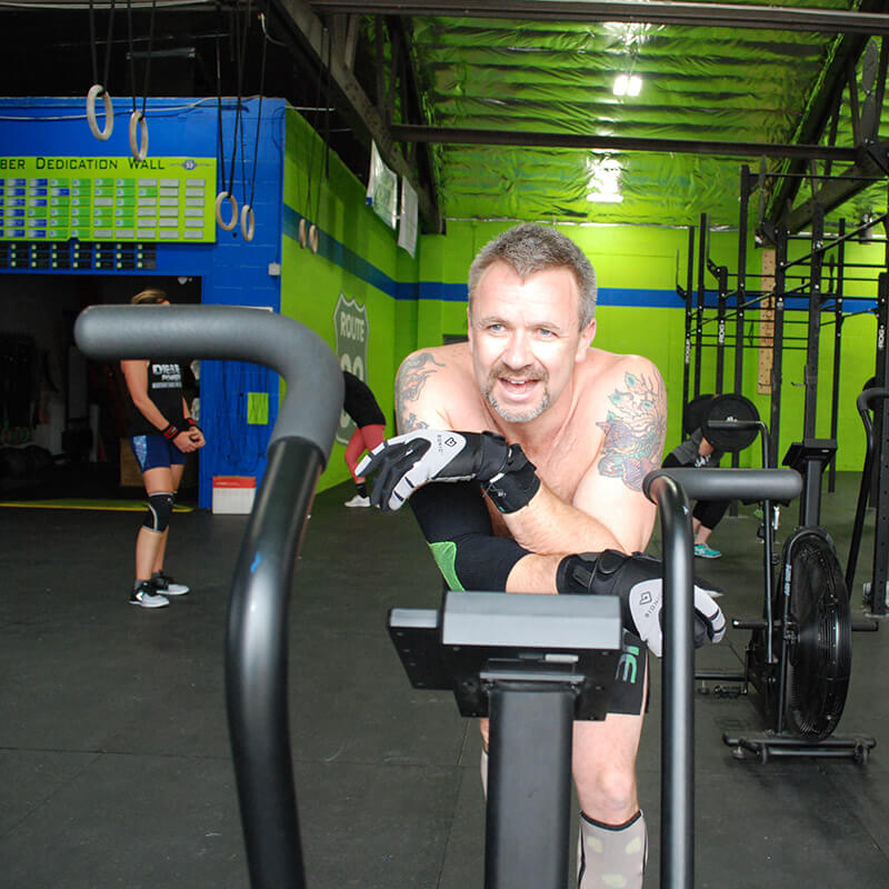 Tim on assault bike