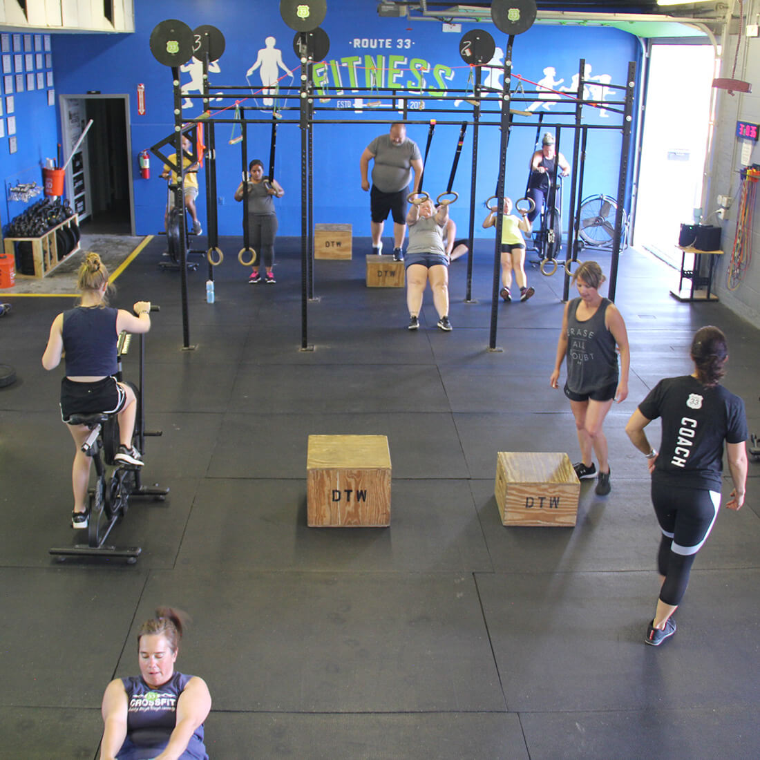 Group doing an exercise class